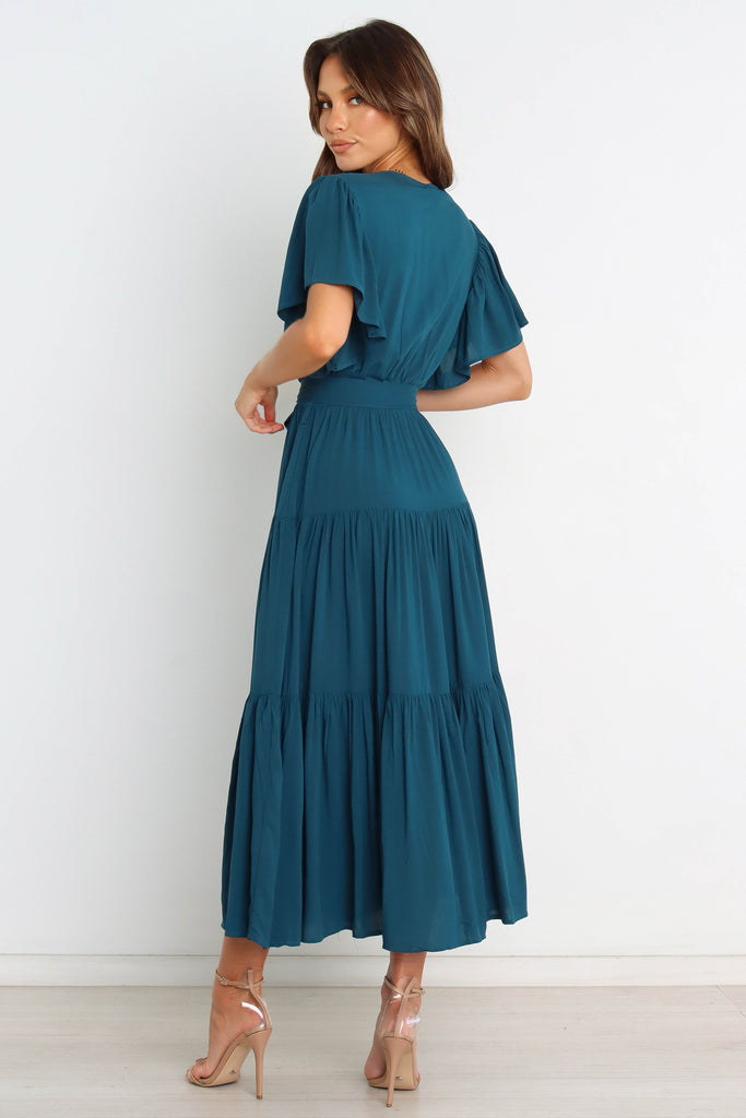 Teal store tea dress