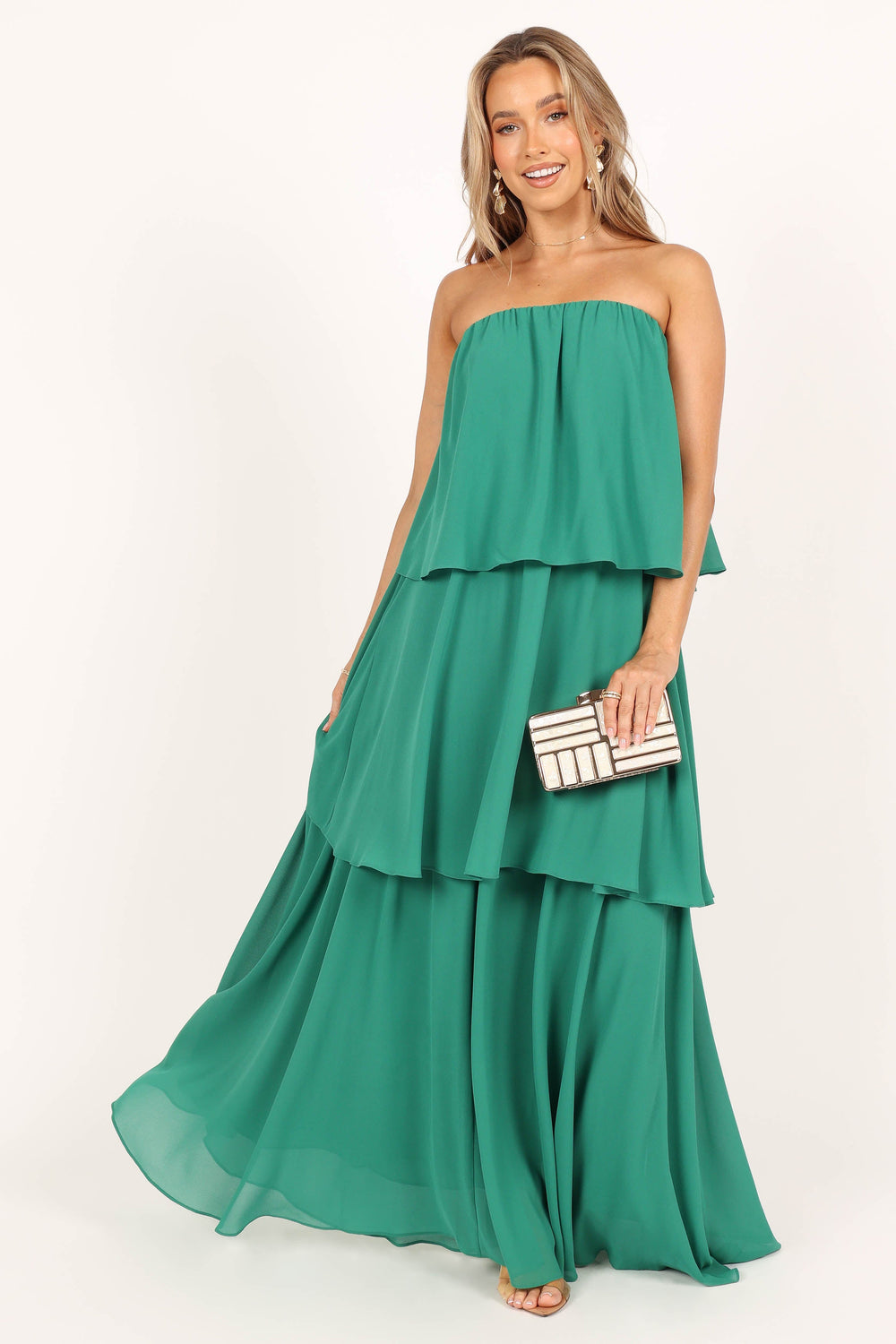 Bloom Strapless Maxi Dress Green Petal & Pup USA