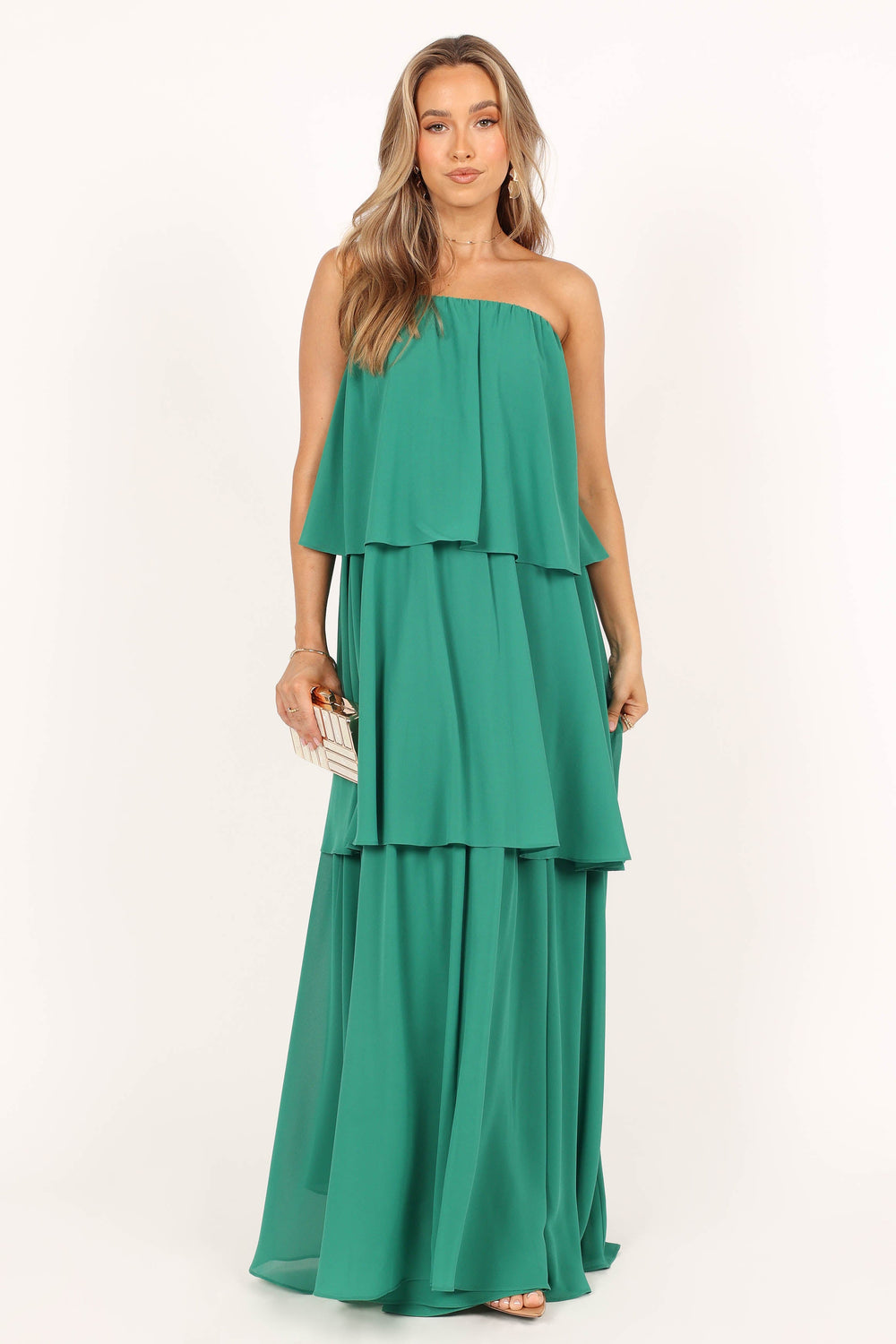 Bloom Strapless Maxi Dress Green Petal & Pup USA