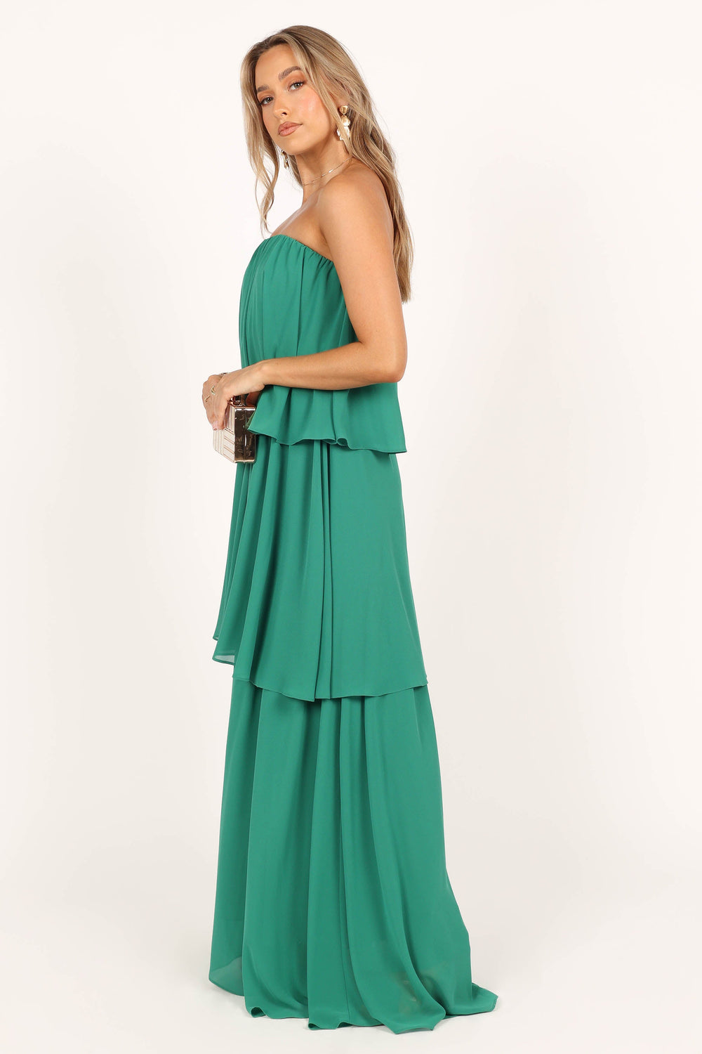 Bloom Strapless Maxi Dress Green Petal & Pup USA