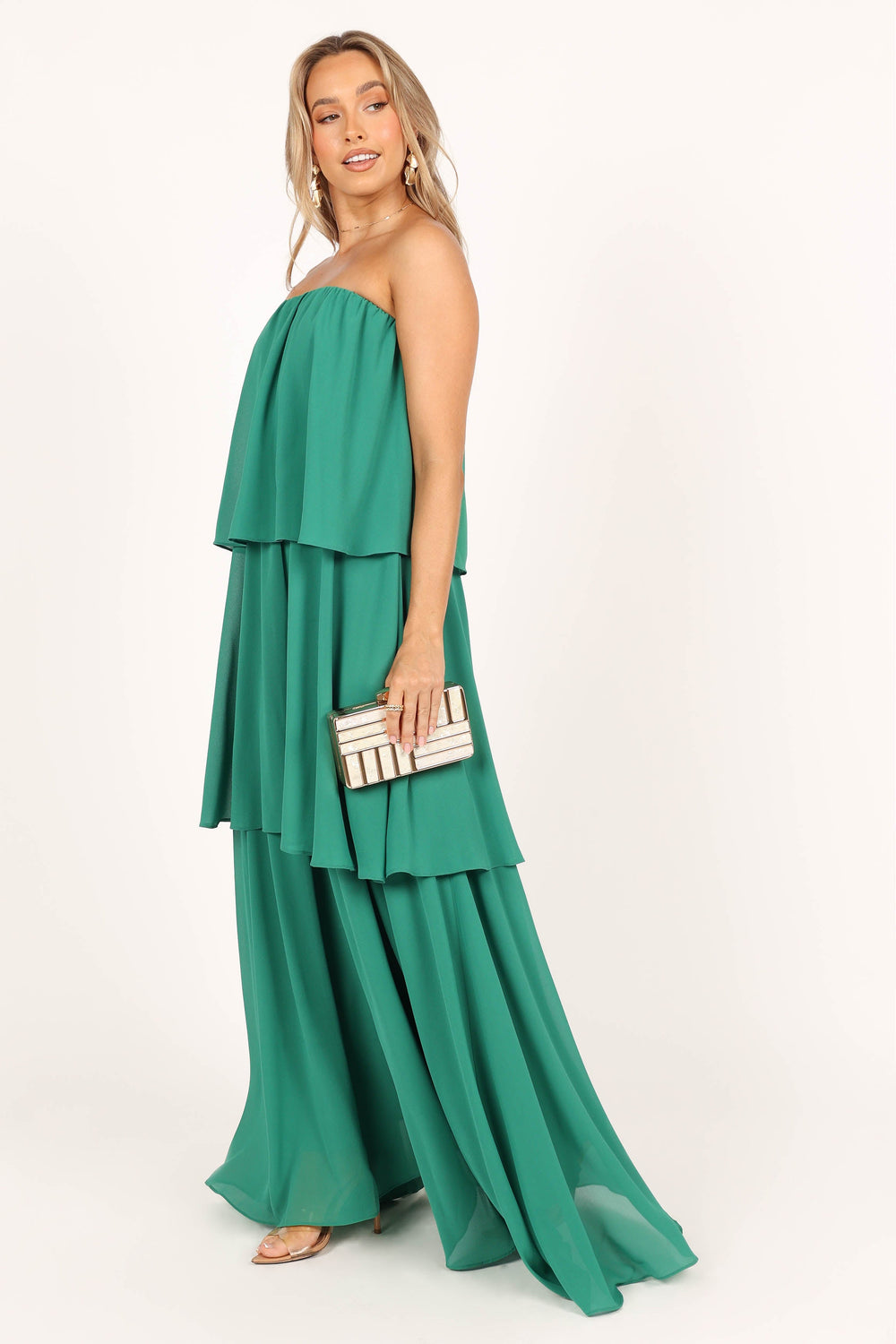 Bloom Strapless Maxi Dress Green Petal & Pup USA