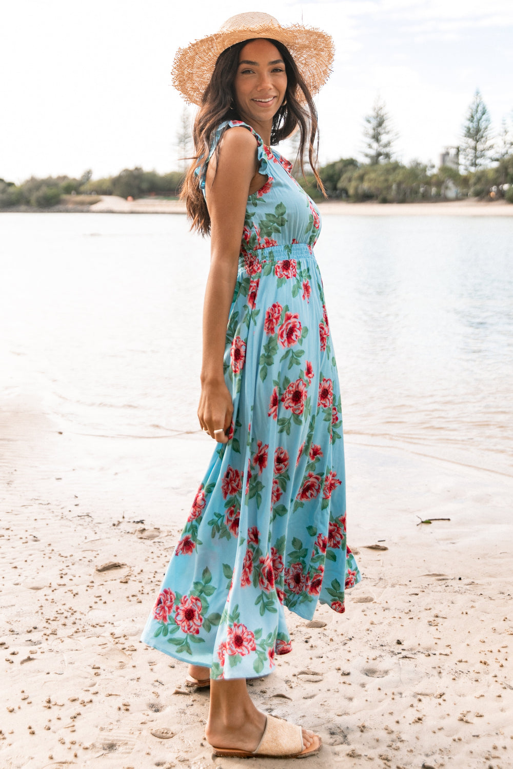 Blue Floral Summer Dress blue-floral-summer-dress