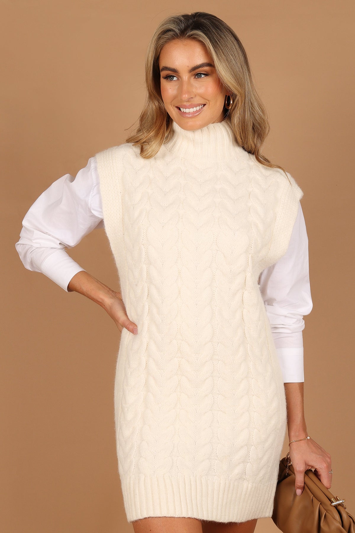 roll neck knitted dress The Turtleneck Sweater Dress in Cashmere