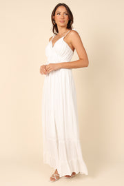 Petal and Pup USA DRESSES Davy Ruffle Detail Maxi Dress - White