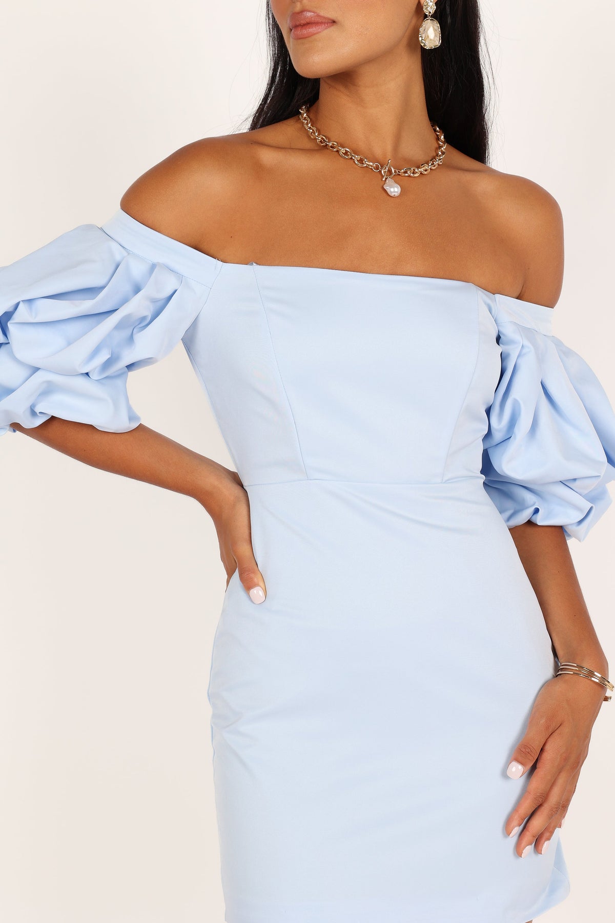 Fern Puff Sleeve Mini Dress - Icy Blue, XL, Petal & Pup Fern Puff Sleeve Mini Dress - Icy Blue, XL, Petal & Pup
