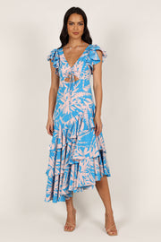 Petal and Pup USA DRESSES Flick Tiered Maxi Dress - Blue Floral