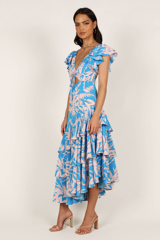 Flick Tiered Maxi Dress - Blue Floral - Petal & Pup USA