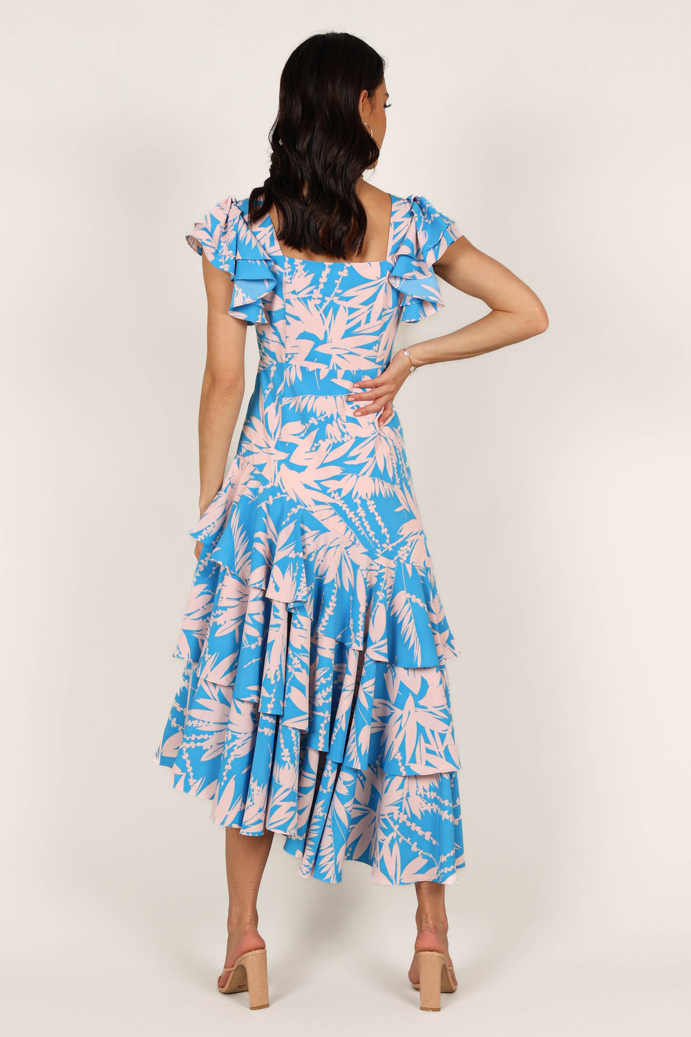Petal and Pup USA DRESSES Flick Tiered Maxi Dress - Blue Floral