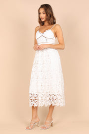 Francheshca Midi Lace Dress - White Lace - Petal & Pup USA