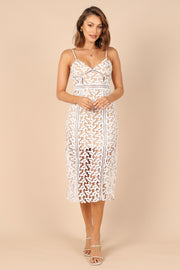 Petal and Pup USA DRESSES Franque Midi Lace Dress - White Lace