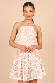 Petal and Pup USA DRESSES Frea Mini Lace Dress - White Lace