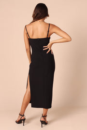 DRESSES @Freyja Bodycon Midi Dress - Black
