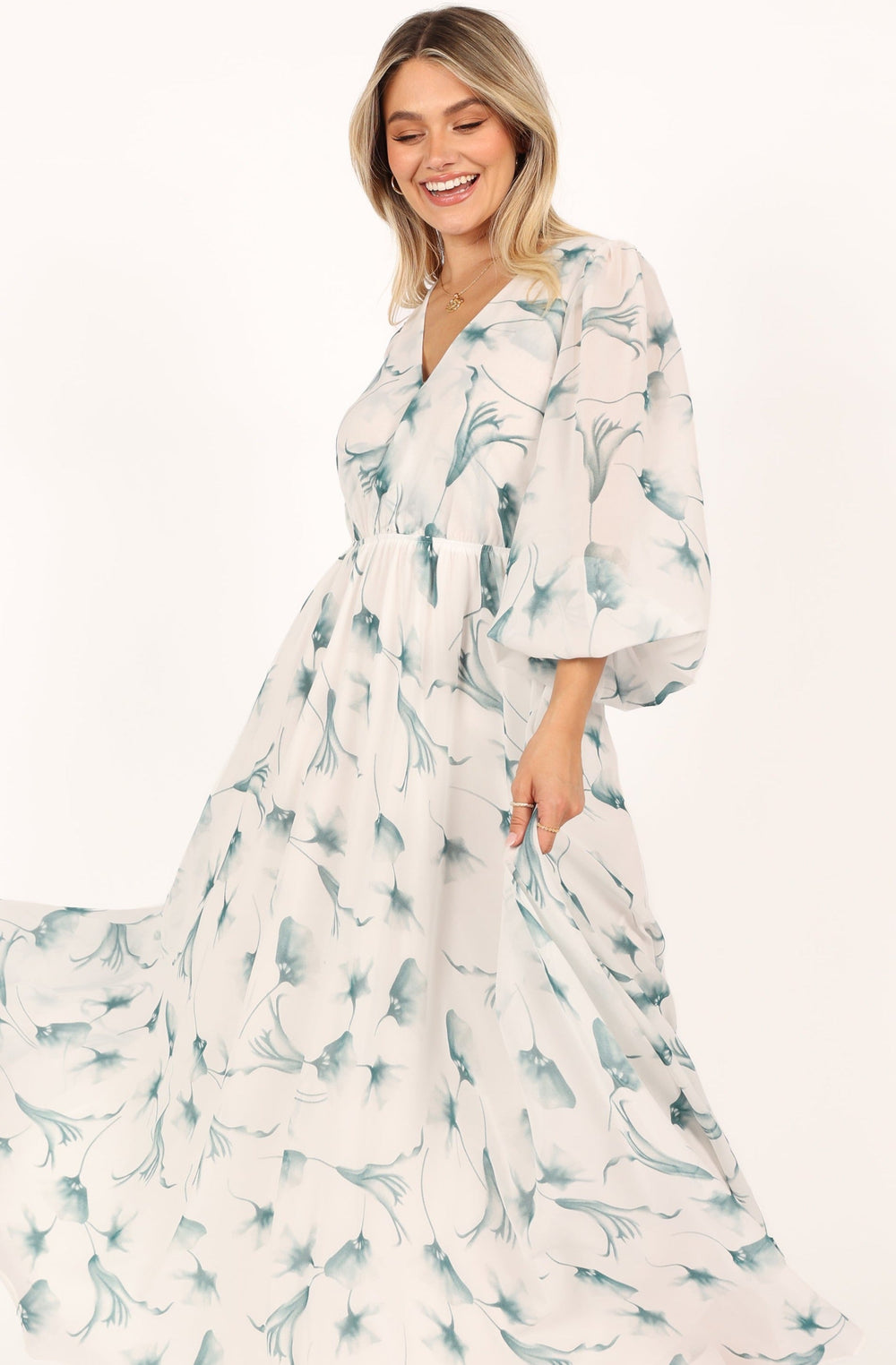 Petal and Pup USA DRESSES Gillian Maxi Dress - White Floral