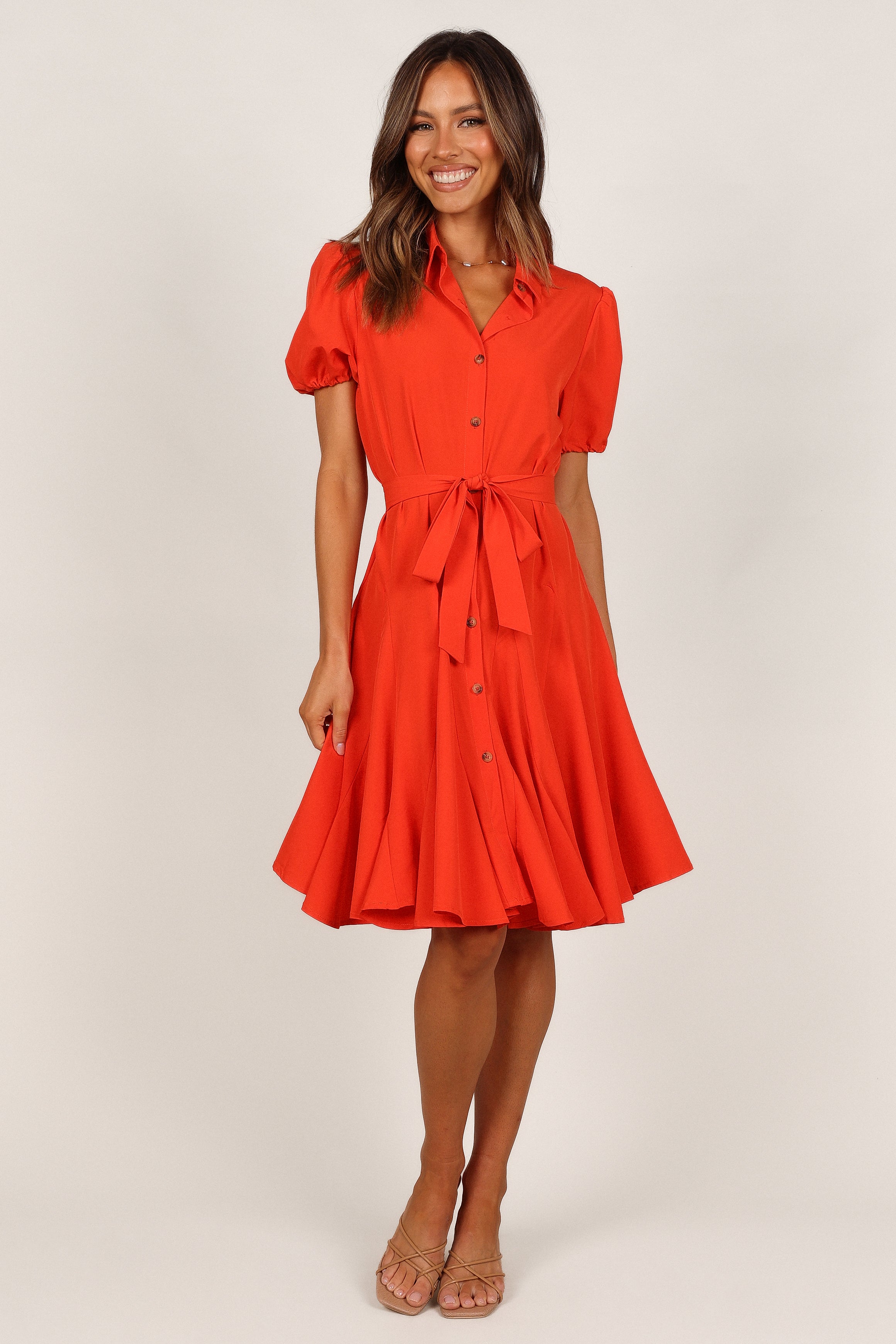 Red button discount jurk blauw dolly