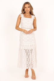 Petal and Pup USA DRESSES Harper Midi Lace Dress - White