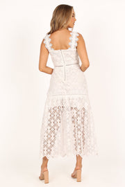 Petal and Pup USA DRESSES Harper Midi Lace Dress - White