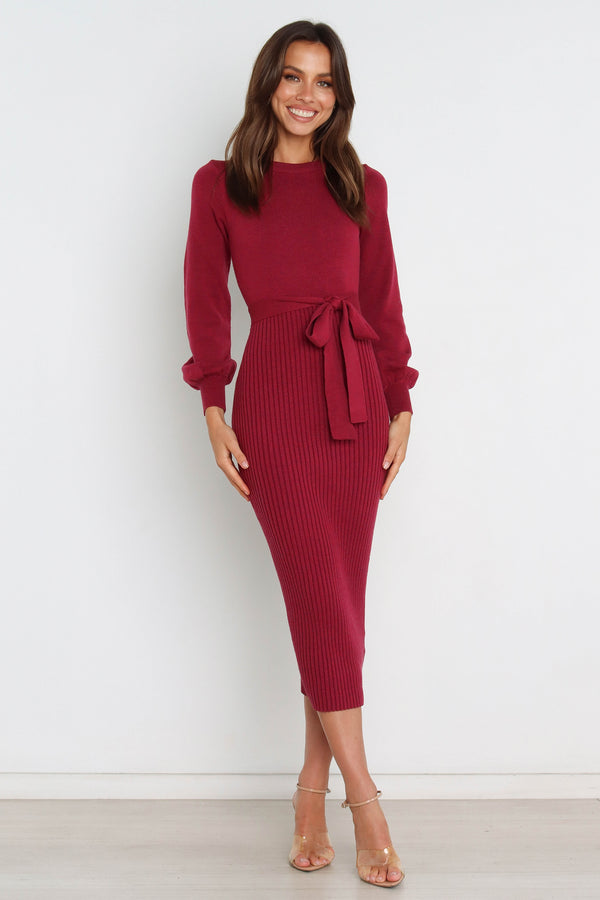 Farrow Long Sleeve Midi Dress - Wine | Petal & Pup USA Farrow Long Sleeve Midi Dress - Wine | Petal & Pup USA