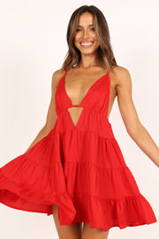 Petal and Pup USA DRESSES Indigo Mini Dress - Red