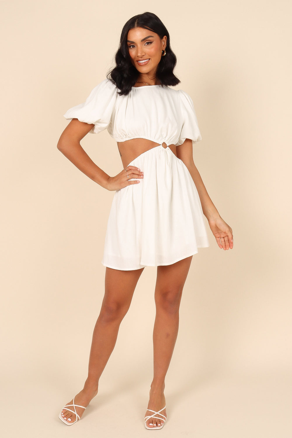 Petal and Pup USA DRESSES Joanna Cut Out Mini Dress - White