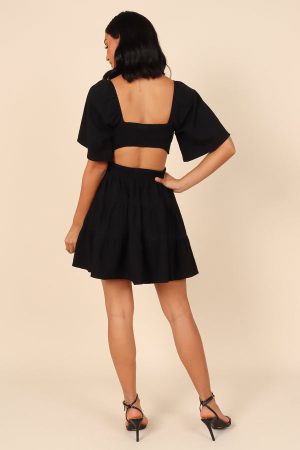 Petal and Pup USA DRESSES Jordyn Cut Out Mini Dress - Black