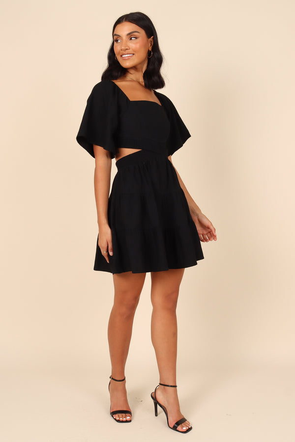 Petal and Pup USA DRESSES Jordyn Cut Out Mini Dress - Black