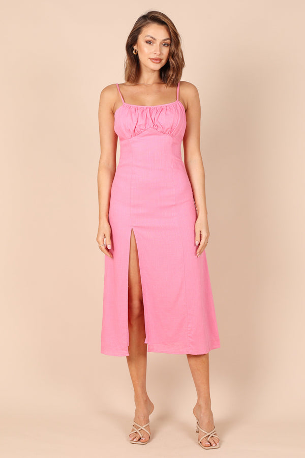 Petal and Pup USA DRESSES Krystal Midi Dress - Hot Pink