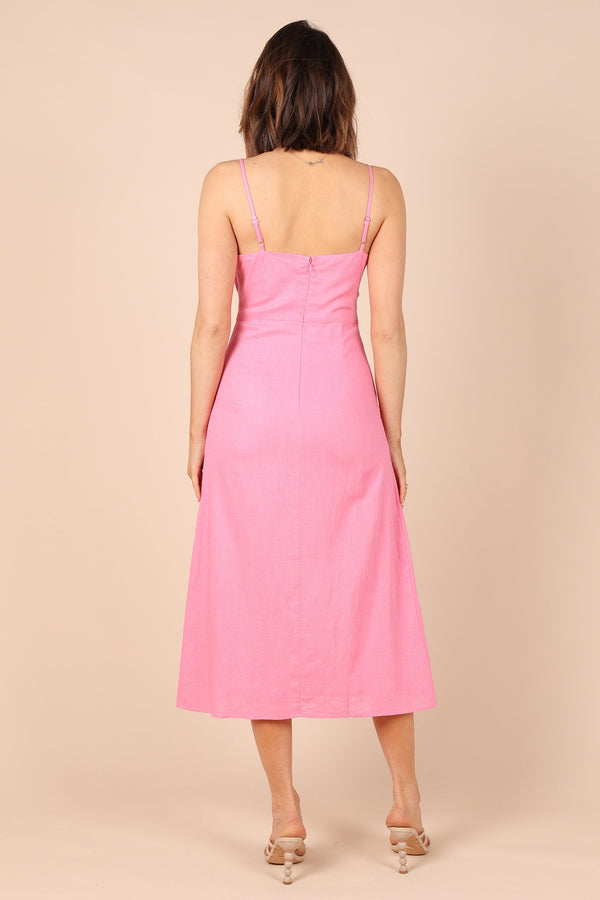 Petal and Pup USA DRESSES Krystal Midi Dress - Hot Pink