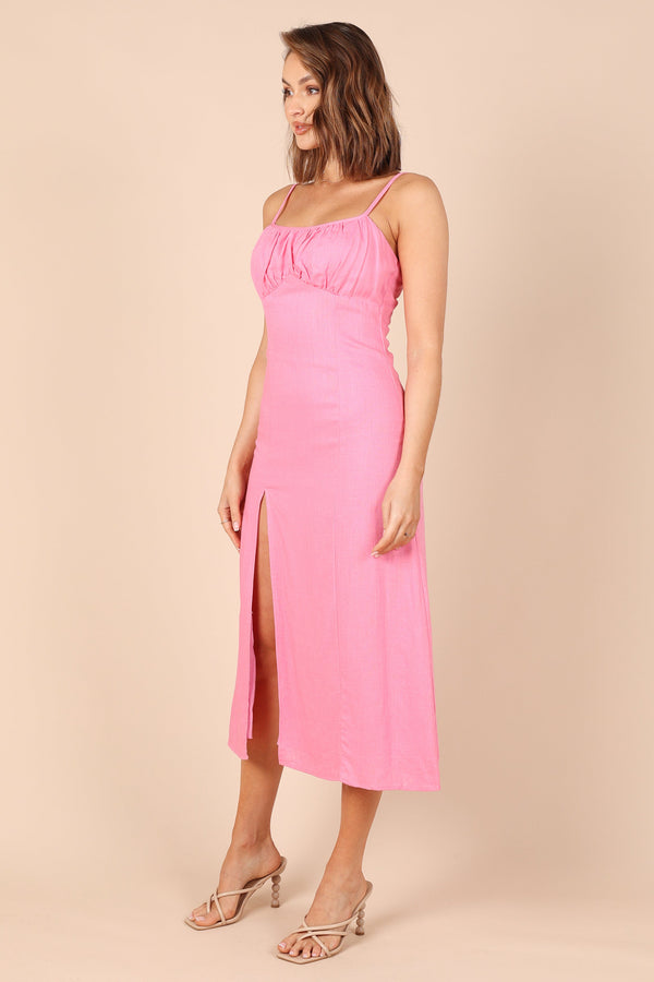 Petal and Pup USA DRESSES Krystal Midi Dress - Hot Pink