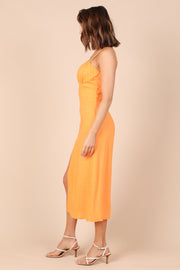 Petal and Pup USA DRESSES Krystal Midi Dress - Tangerine