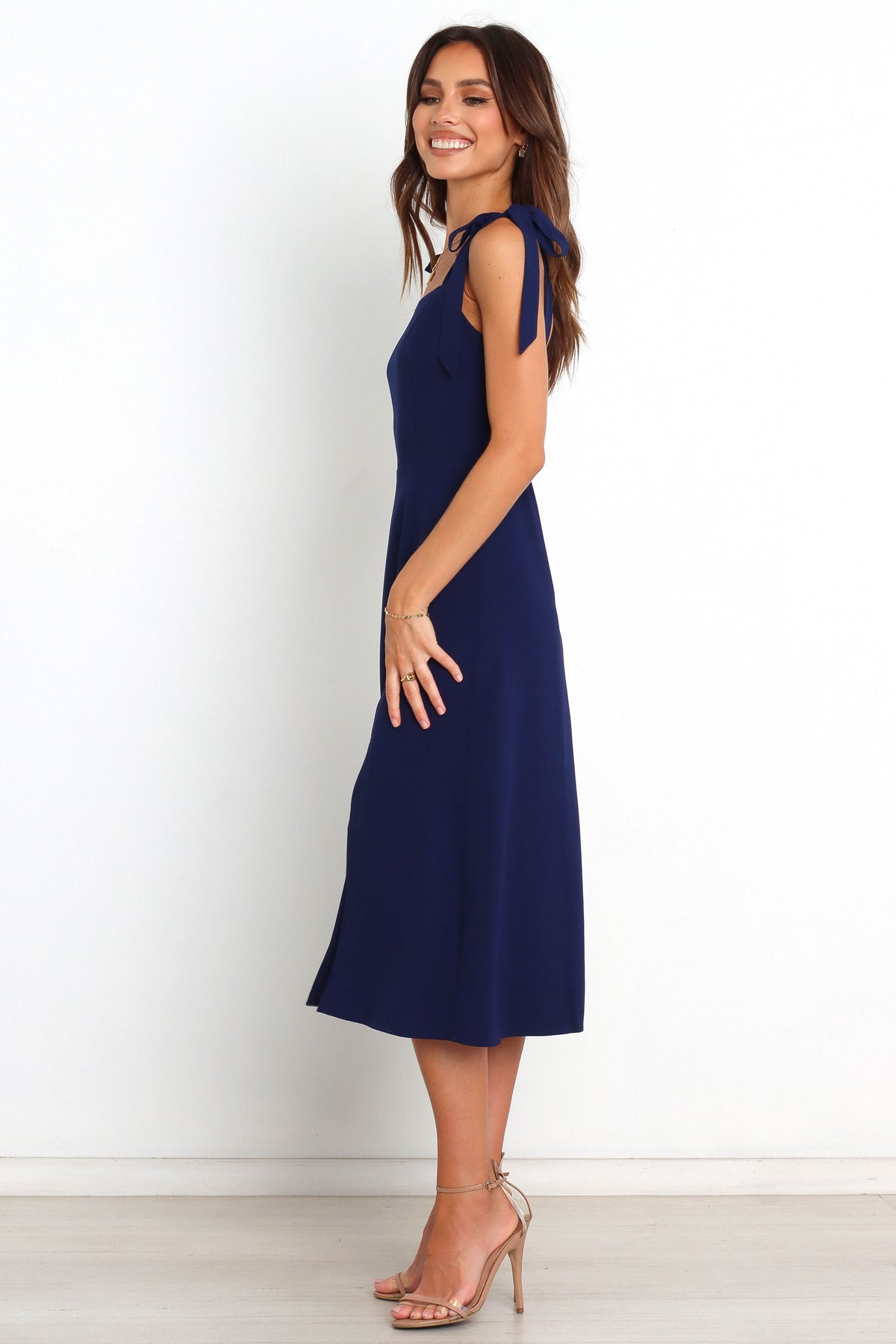 red linen button dress Red Peri Mini Dress