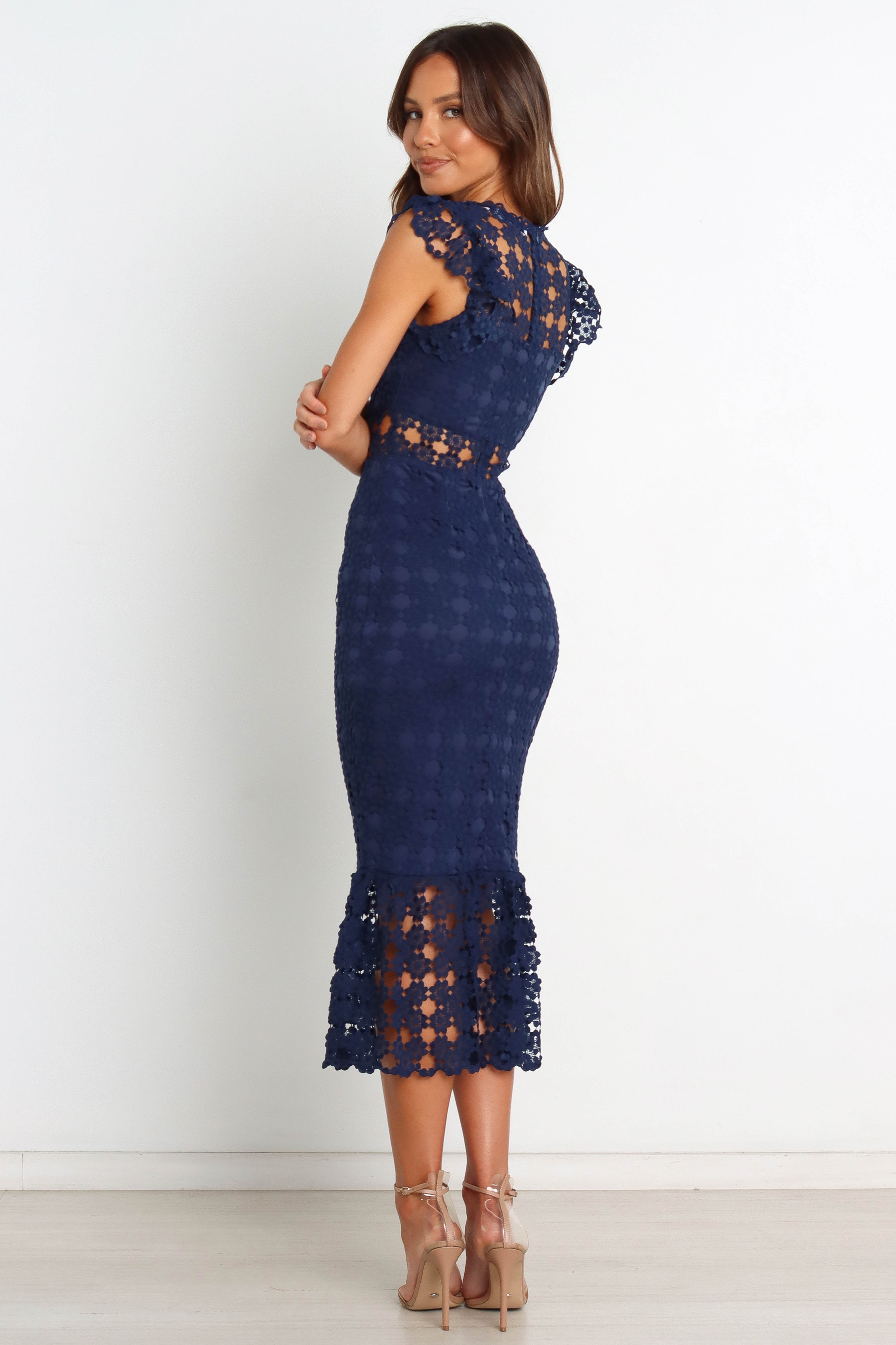 Navy lace dress canada discount