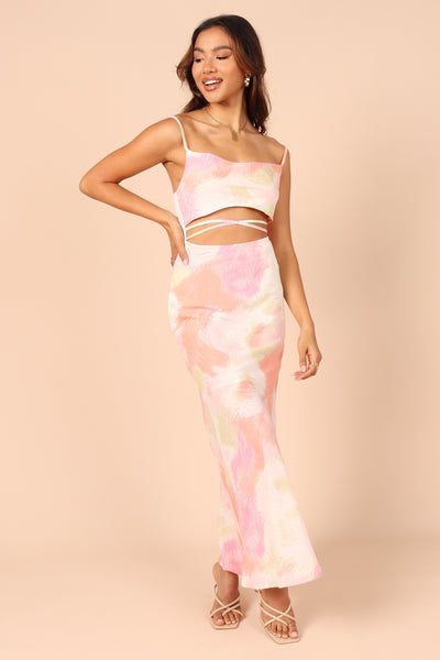 Leeza Cutout Maxi Dress - Peach - Petal & Pup USA