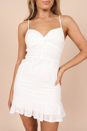 Petal and Pup USA DRESSES @Lulani Eyelet Frill Mini Dress - White