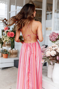 Petal and Pup USA DRESSES Madam Midi Dress - Pink Stripe