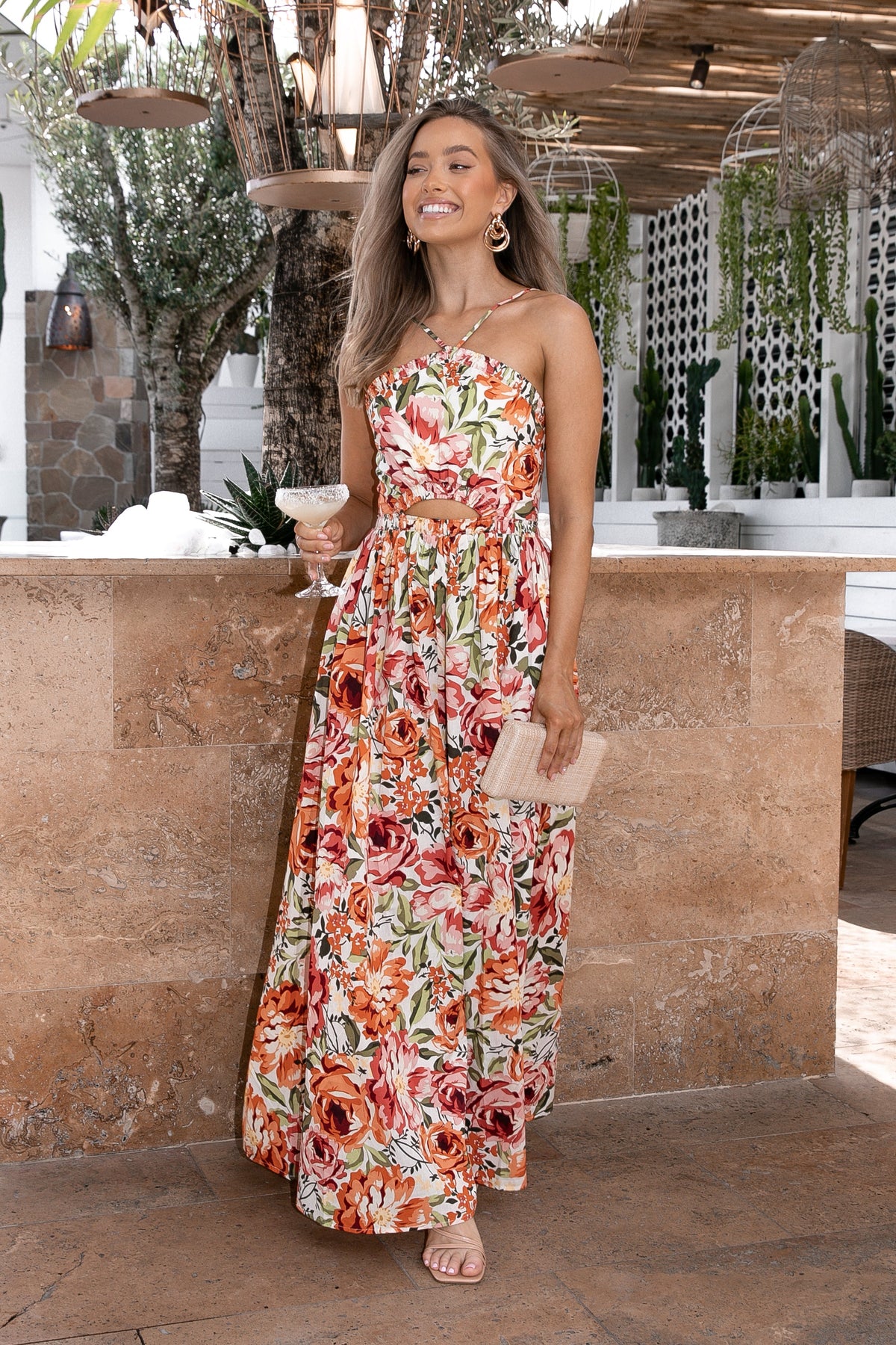 pink and orange floral dress Petal and Pup Women's Madeira Dress