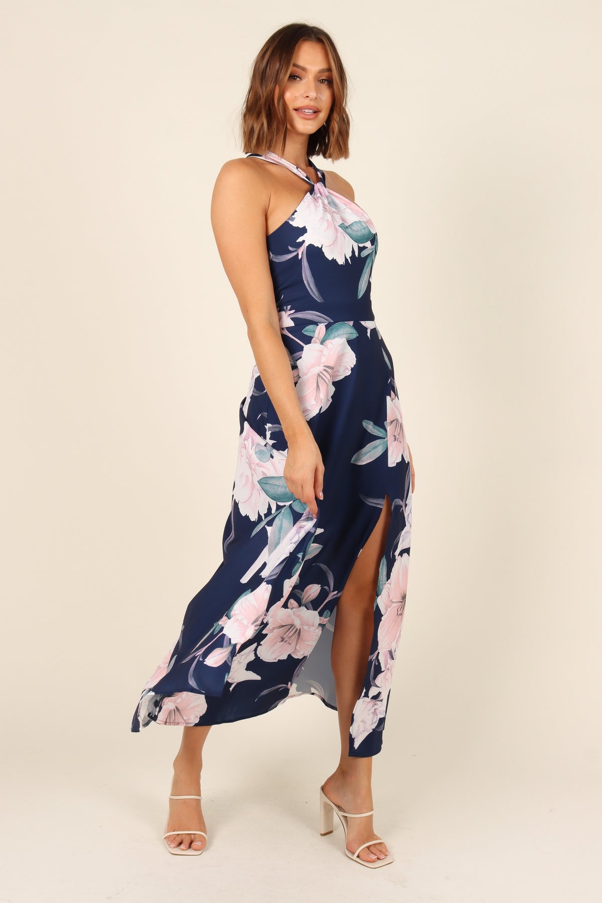 florentine halter midi dress Alice Floral Halter Midi Dress
