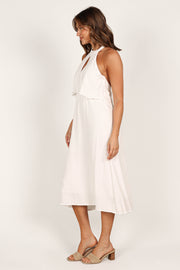 Petal and Pup USA DRESSES Millie Halterneck Dress - White