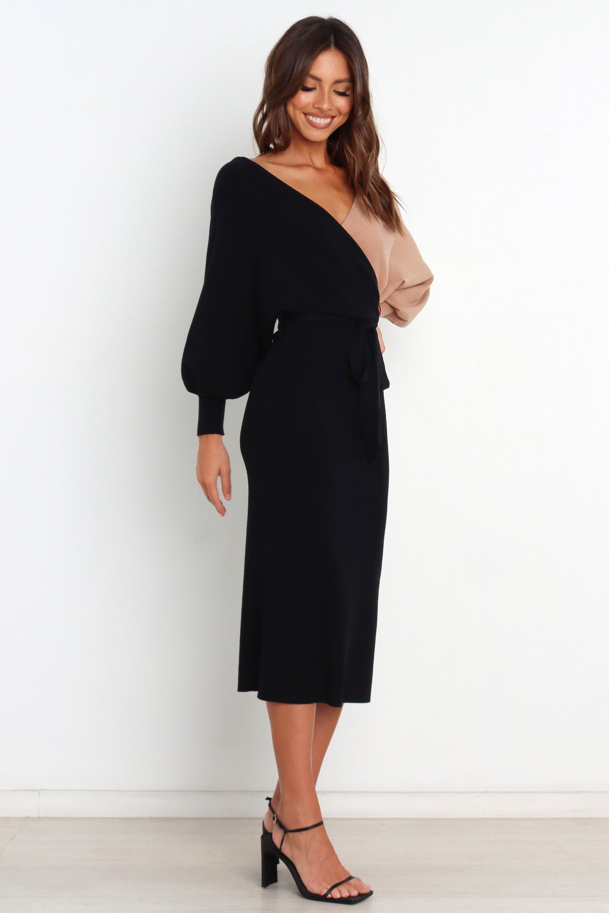 black and beige dress formal Nate choose your usual size