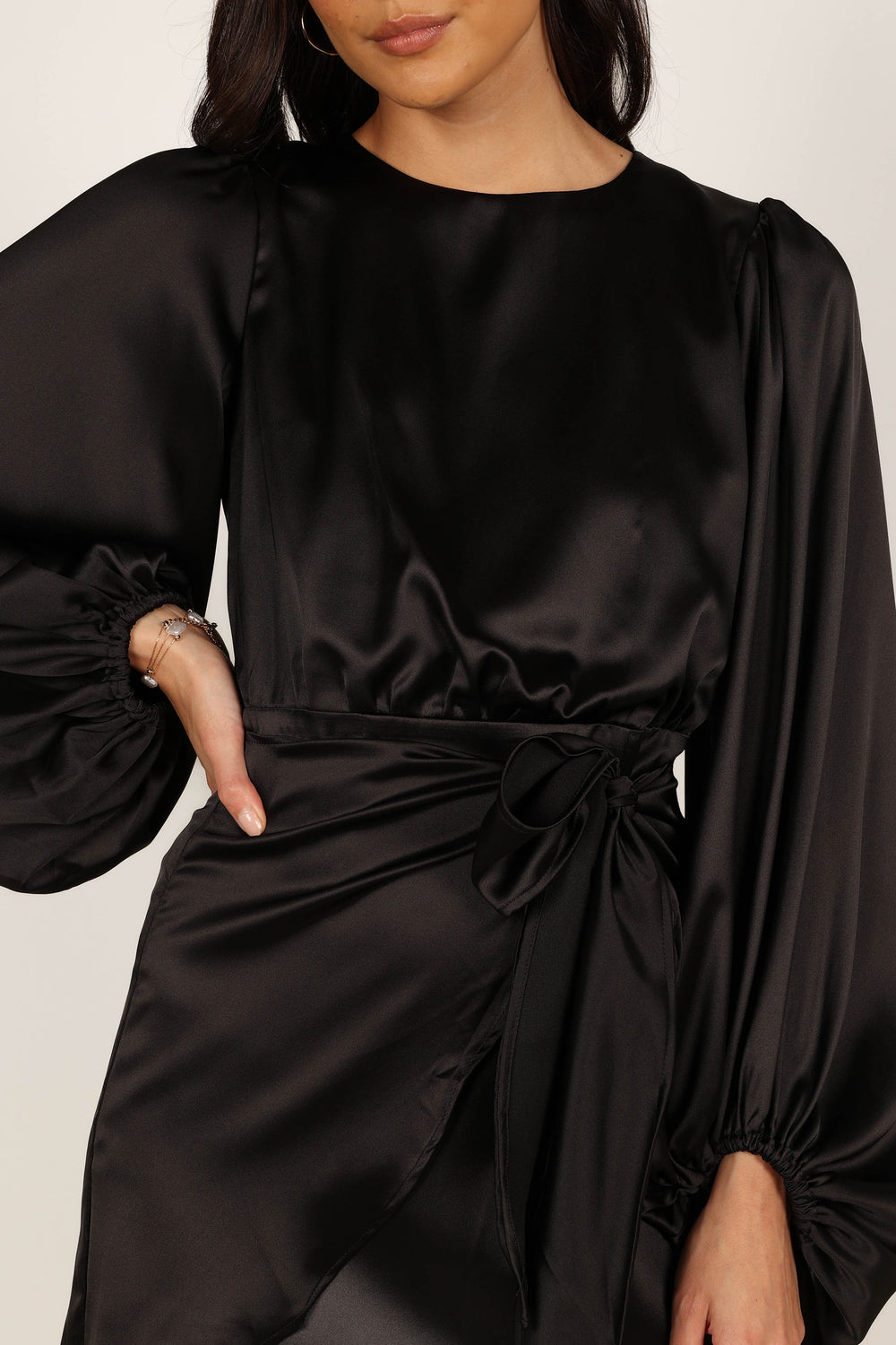 Black Slip Dress & Faux Leather Trench Coat - OpalbyOpal