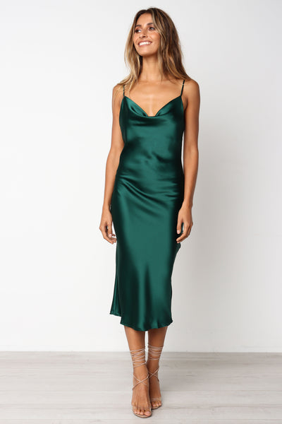 green pu dress River Island PU midi dress in green