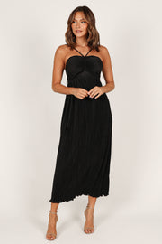 Petal and Pup USA DRESSES Polly Halterneck Maxi Dress - Black