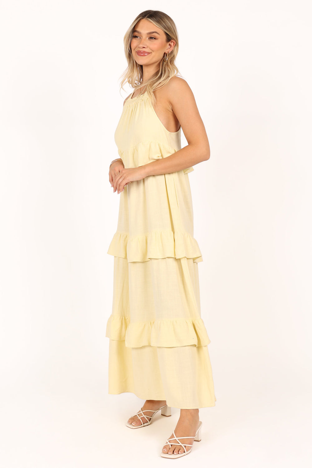 Petal and Pup USA DRESSES Priscilla Ruffle Maxi Dress - Butter Yellow