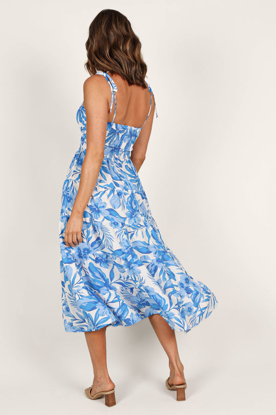 Rose Midi Dress - Blue/White - Petal & Pup USA