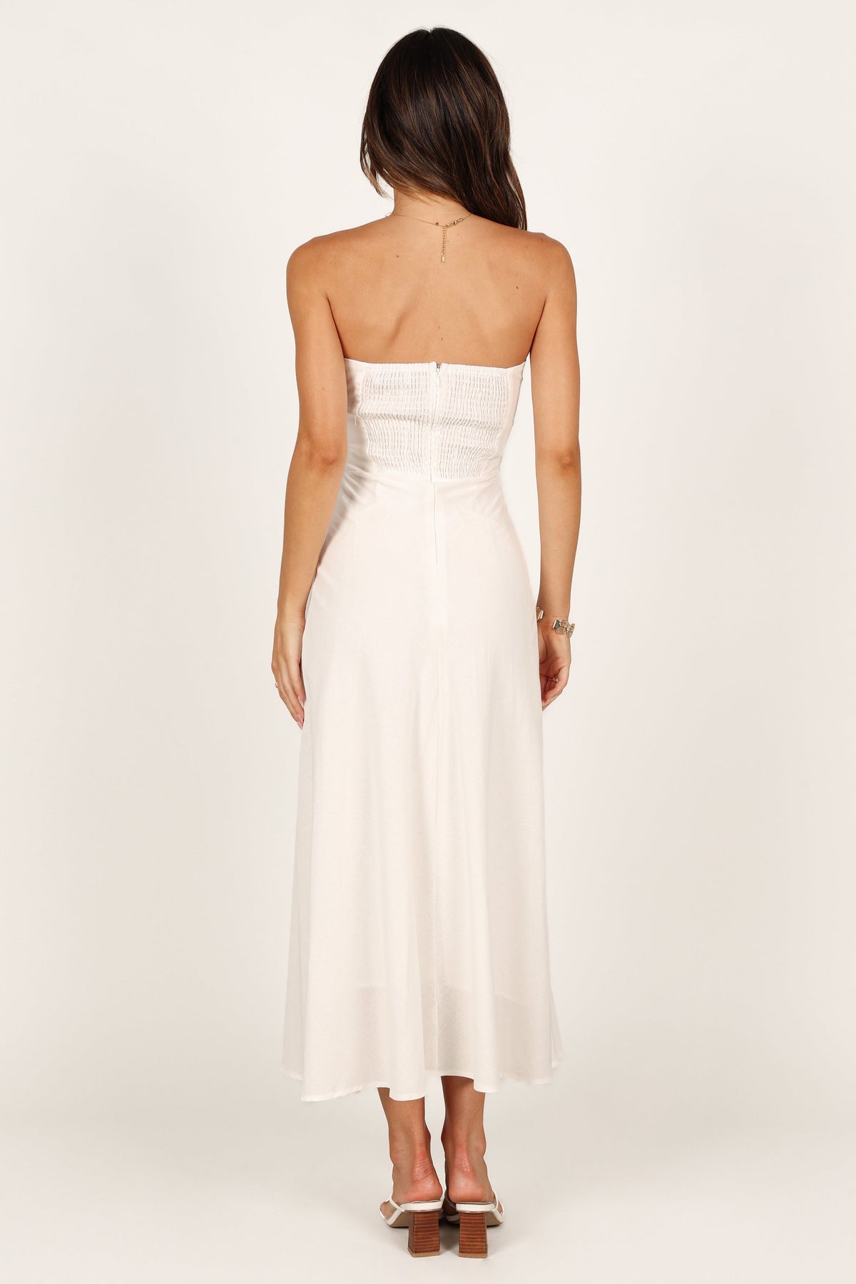 rosetta cutout cotton & linen strapless dress Rosetta Cutout Cotton & Linen Strapless Dress (Women)