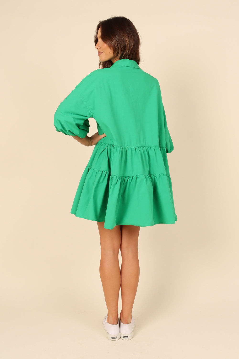 Petal and Pup USA DRESSES Ryley Tier Mini Dress - Green