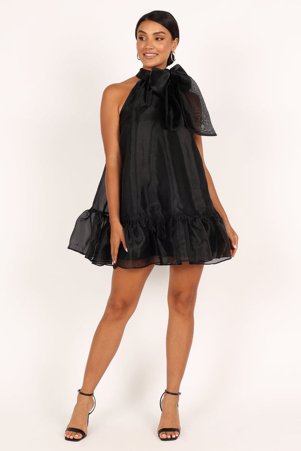 Petal and Pup USA DRESSES Sophia Bow Mini Dress - Black