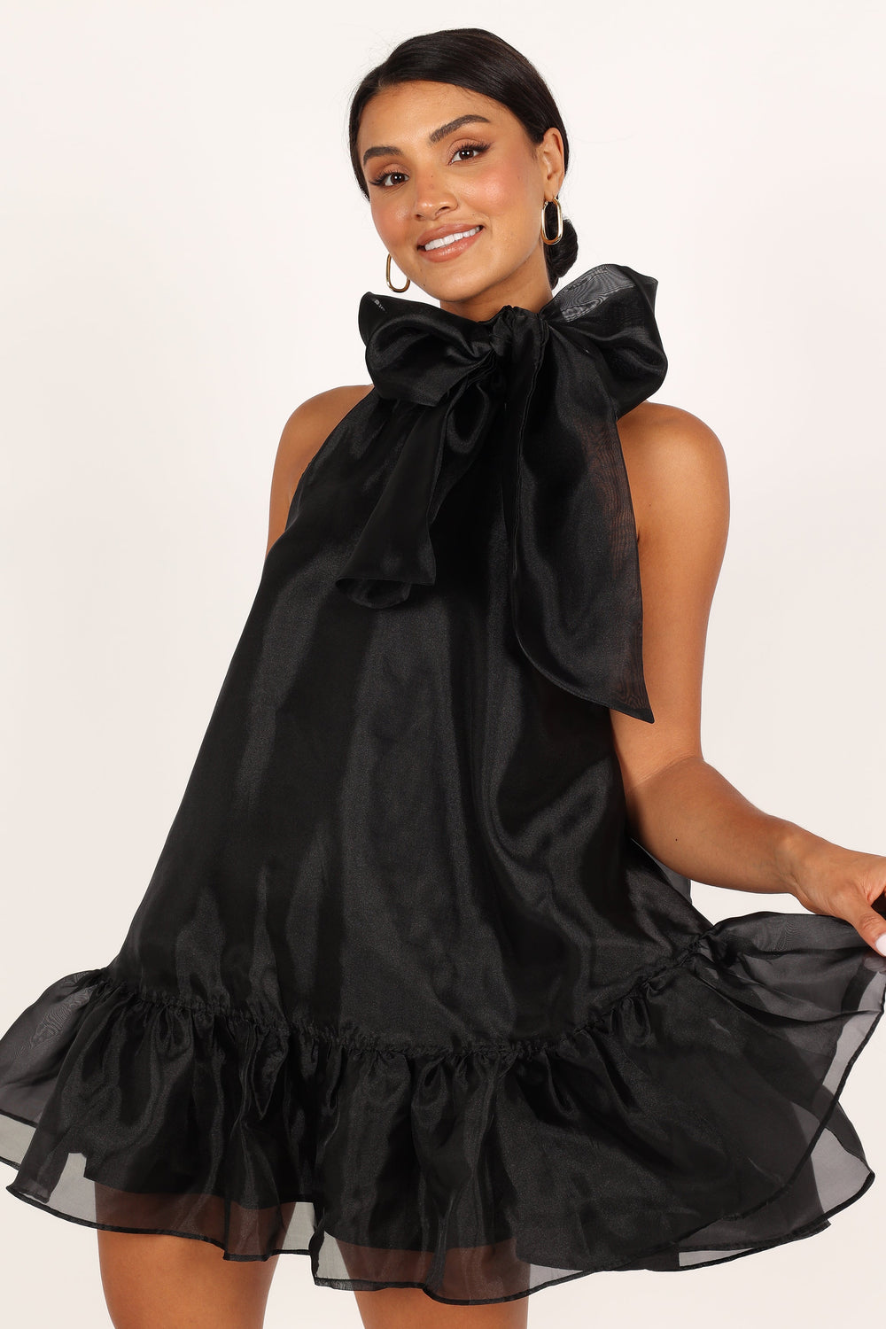 Petal and Pup USA DRESSES Sophia Bow Mini Dress - Black