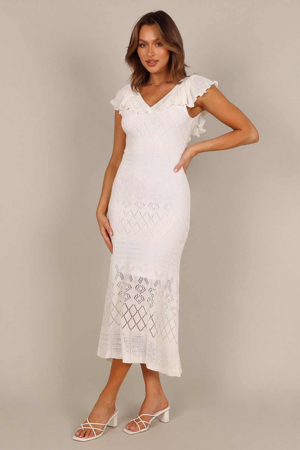 Petal and Pup USA DRESSES Sunny Midi Dress - White