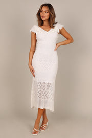 Petal and Pup USA DRESSES Sunny Midi Dress - White