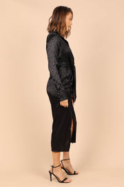 Petal and Pup USA DRESSES Tanzy Long Sleeve Midi Dress - Black
